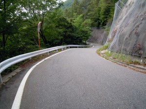 県道49号（駒ヶ根長谷線）を下る